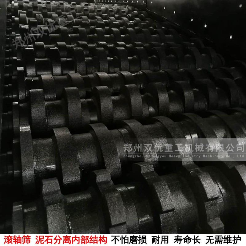 滚轴式泥石分离器双重功能 湖南永州石料生产线现场
